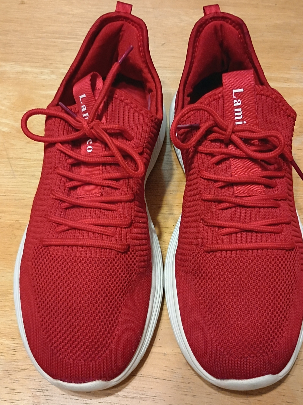 Lamincoa Red Knit Mesh Women's Athletic Sneakers Size 9